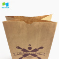 Recycled Fast Food Flat Brown Kraft Paper Bags