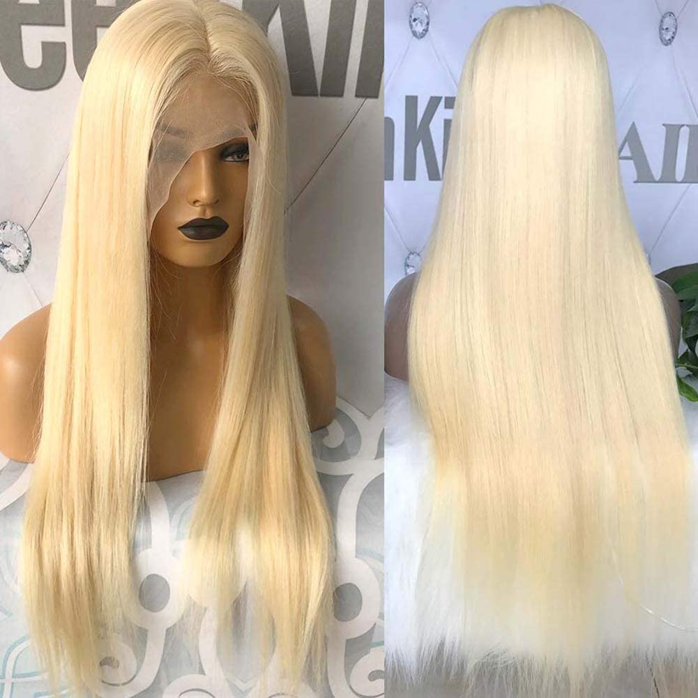 Wholesale 613 middle part lace frontal wig Indian Silk straight 13x4 lace wig Raw Virgin Cuticle Aligned indian Human Hair wig