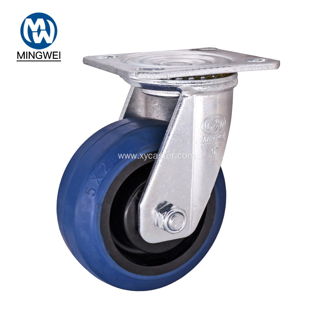 5 Inch Industrial Rubber Caster Wheel Swivel