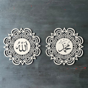Islamic Mandala Art Wall Decor featuring Allah and Mohammed: A Unique Muslim Housewarming Gift