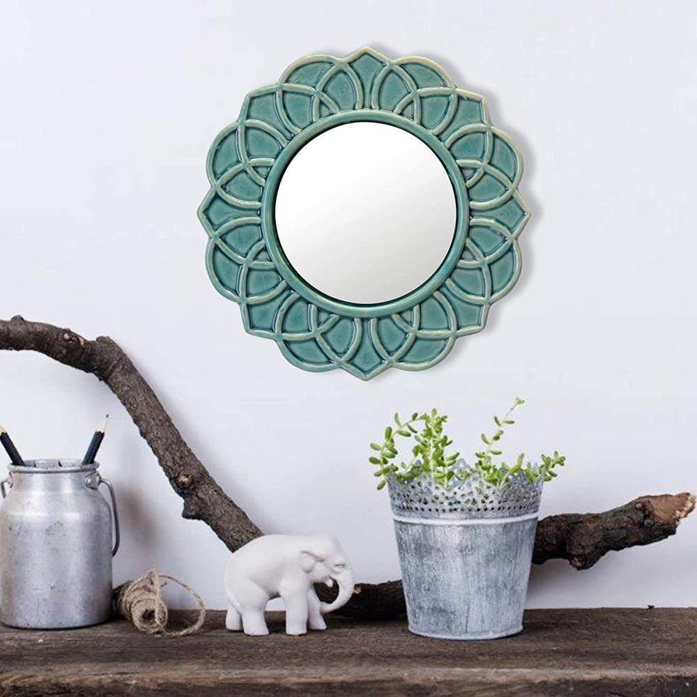Specchio da parete dell&#39;accento in ceramica floreale