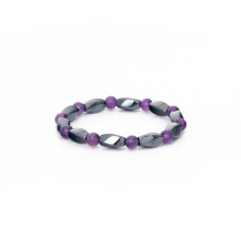 2019 Fashion Hematite Amethyst Nugget Bead Stone Bracelet