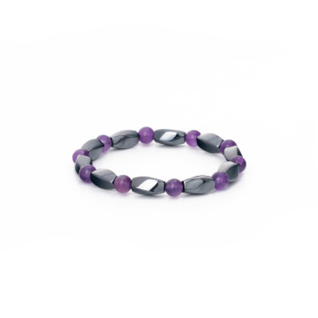 2019 Fashion Hematite Amethyst Nugget Bead Stone Bracelet