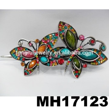 colorful metal hair beak clips crystal butterfly metal hair clips