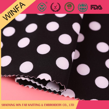 Latest designs Luxury Garment use white spot Scuba print fabric