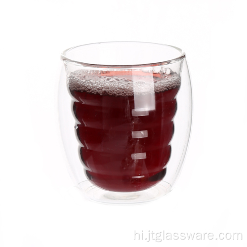 कॉफी के लिए बोरोसिलिकेट डबल वॉल ग्लास कप