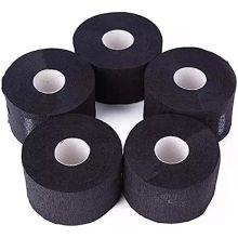 Black Disposable Barber Neck Strips - Flexible, Water Resistant, Self-Adhering Paper Neck Strips for Salon Haircutting