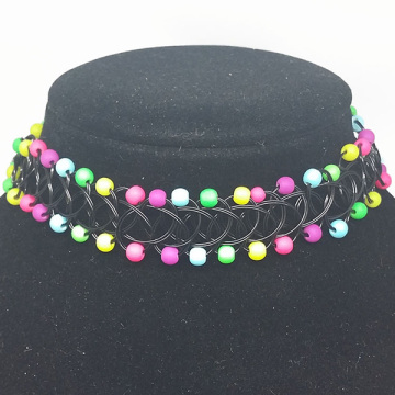 Women Fashion Necklace Multi Indian Beads Tattoo Choker