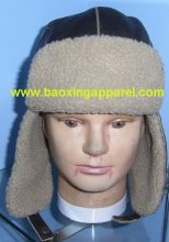 leather alpaca pilot hat aviator hat russian fur hat