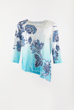 Knit novelty 3/4 sleeve top