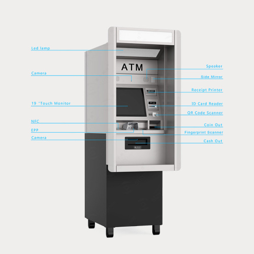 Via de muurcontant en muntdispensermachine voor elektrische factuurbetaling