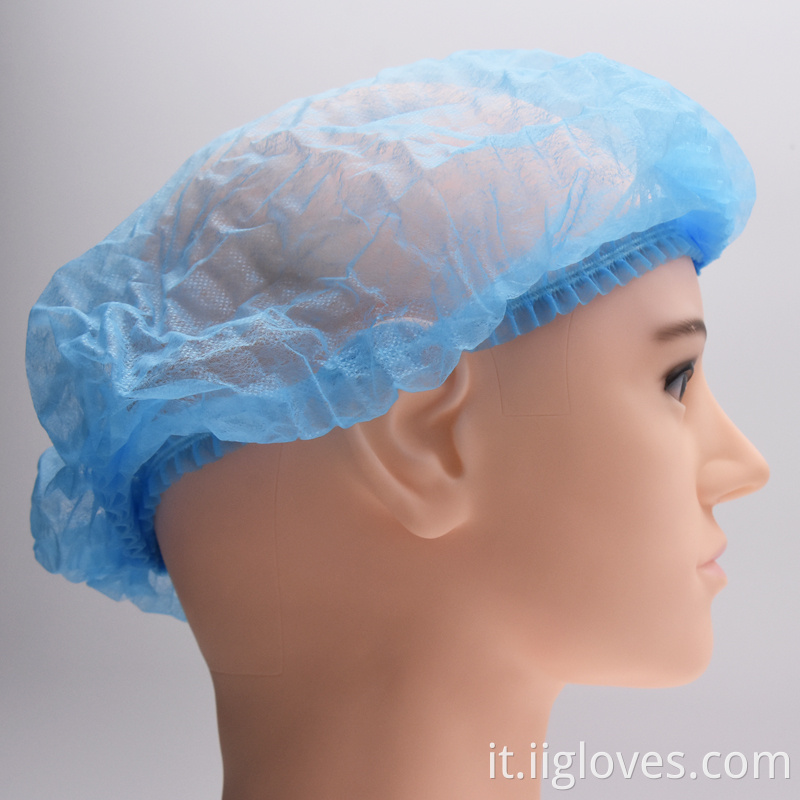 Tappo a clip a strisce non tessuto bouffant copricapo blu antipolta blu non tessuto