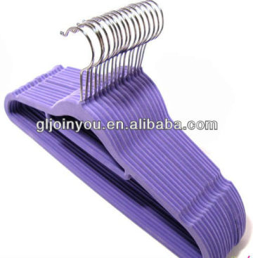 Purple elegance velvet flocked coated hangers