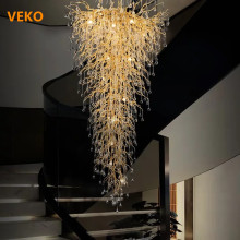 VEKO Tall Chandelier Drop Light - Modern Luxury Ceiling Chandelier