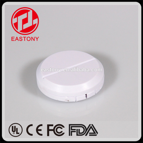 EASTONY Etui de boîte de séparateur de coupeur de pilule en plastique de forme ronde