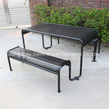 Perforated steel table outdoor picnic table set