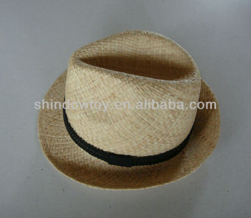 Raffia fedora straw hat / Fashion raffia hat / Natural raffia straw hat