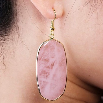 Natural crystal healing stone earrings for women and girls