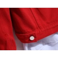 Veste en jean rouge pour hommes rentable sur mesure