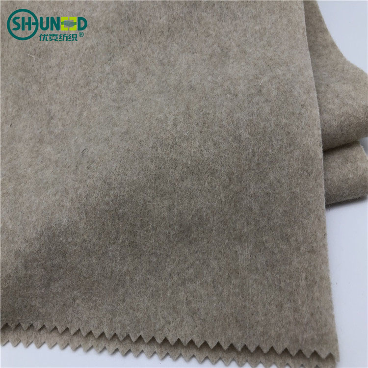 New fashion light weight super soft handfeeling garment wool collar felt to reforce coat and suit good shape for the collar