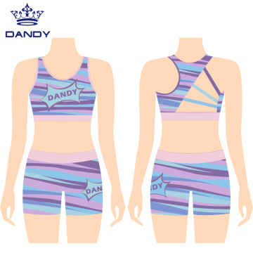 Multi color stripe fashion custom cheerleading uniforms