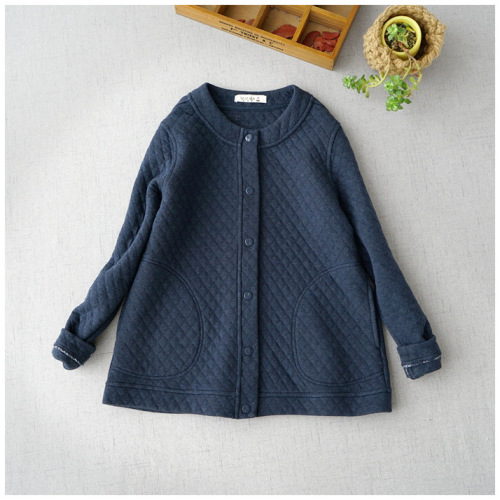 100% Cotton Knitted Women's Quilted Short Coat