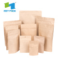 Bolsa de embalaje de café de papel Kraft marrón biodegradable