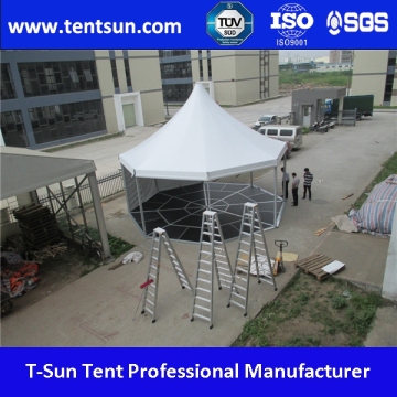 big multi-sides tent with VIP wooden floor system