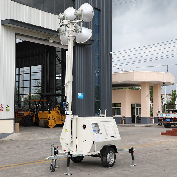 Desempenho confiável elevando a torre de luz alimentada a diesel