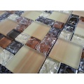 Ukuran beige dicampur ubin mosaik kaca