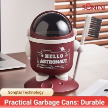 Futuristic Astronaut Desktop Trash Can