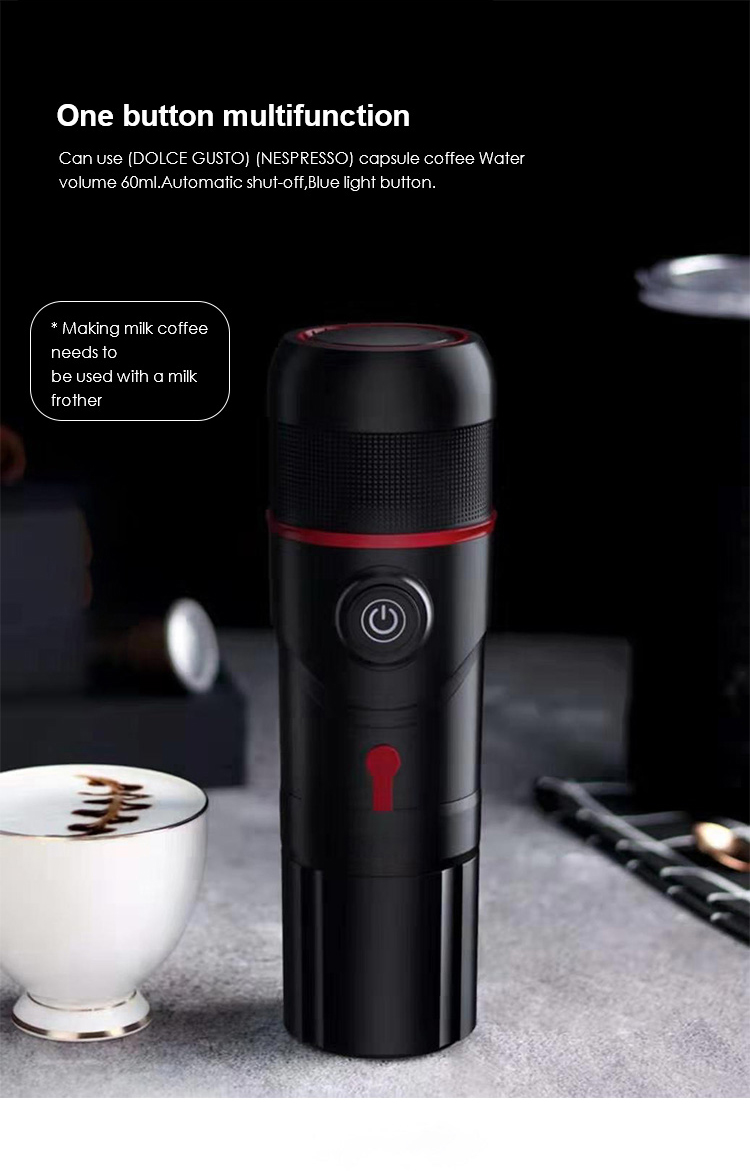 Mini Espresso Coffee Machine Portable Car Coffee Maker Machine Espresso Coffee Machine for Household Office Travel