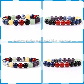 Natural semi precious stone hand made crystal bracelet