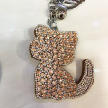 Velvet coréen argent bijoux Leather Keychain pour femmes