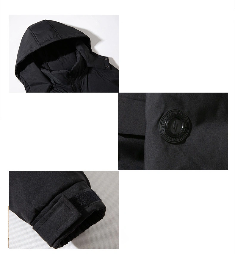 Wholesale Fashion Men Winter Outdoor Thick Windproof Cotton Padded Jacket with Hood