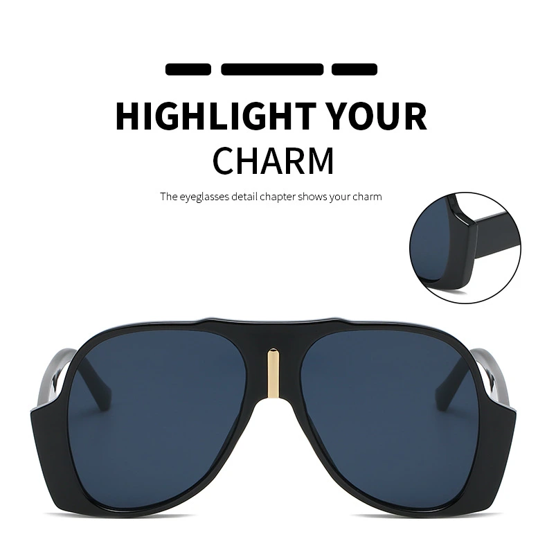 Hip Hop Sunglasses Personality Oval Irregular Sunglasses for Men Women