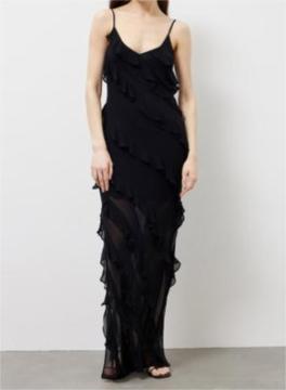 Crepe Ruffled Edge Camisole Skirt