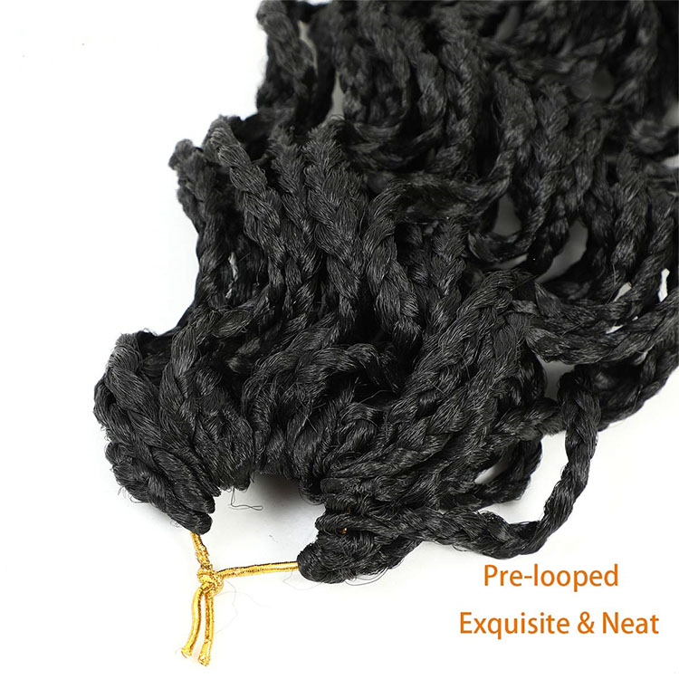 Wholesale Curly Box Twist Crochet Braids Hair Extensions Box Braiding Hair Synthetic Fiber Ombre Color For Women 18 Inches