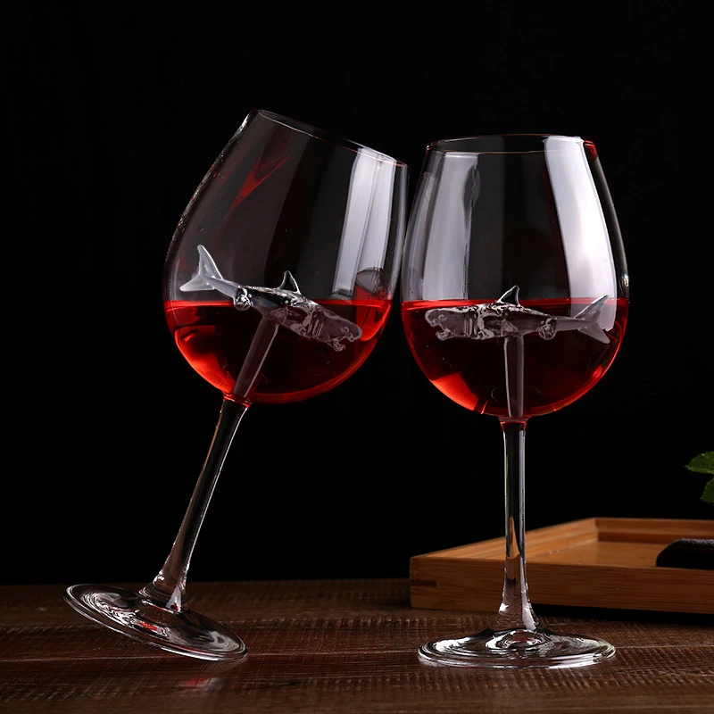 Red Wine, Foam Packaging, Creative Shark Red Wine, Goblet, Beer Glass, Transparent Red Wine Glass, Wine Glass