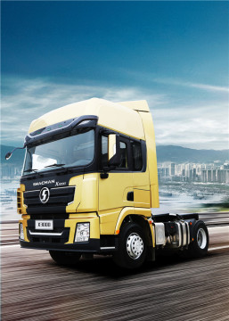 Yellow road transport tractor