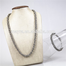 Stainless steel ball chain necklace set
