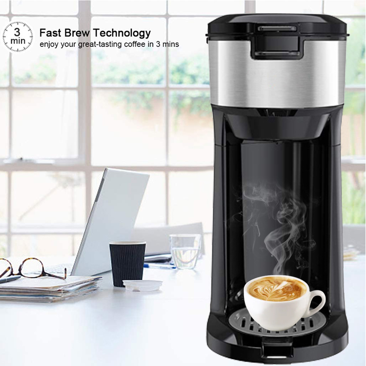 Stainless Steel Coffee Maker Machine Compatible with K-Cup Pod Coffee Maker 3-in-1 Single Serve Coffee Maker