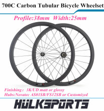 38mm Road Bicycle Tubular Wheelset Full Carbon Bicycle Wheelset 25mm Width Bike Wheels