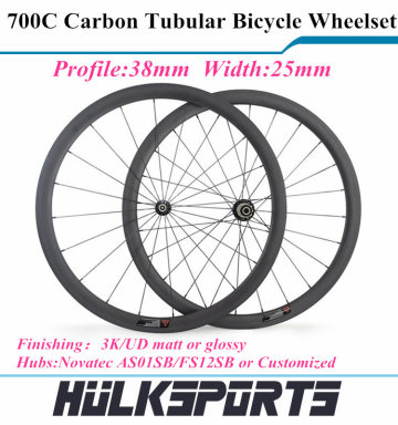 38mm Road Bicycle Tubular Wheelset Full Carbon Bicycle Wheelset 25mm Width Bike Wheels