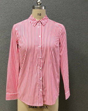women's red stripe shirt