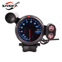 Saisika 3.75 Inch Auto 0-11000 RPM Stepper Motor Tachometer Gauge with Shift Light