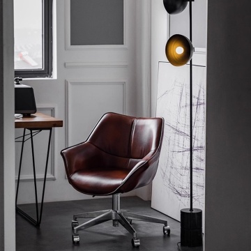 Luxury Leather Office Chairs: Public Area Genuine Leather Reclining Executive Office Chairs