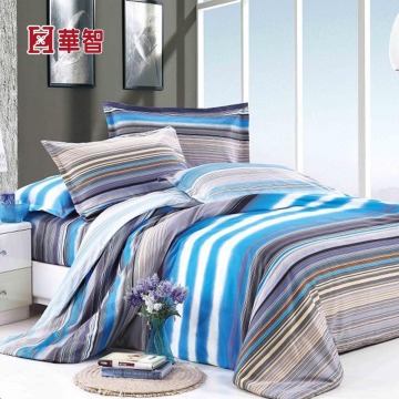 Sea Stripe printed Cheap printed bedding sets, Polyester bed sheets sets
