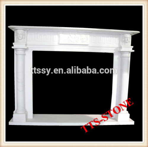 Simple marble antique fireplace mantel