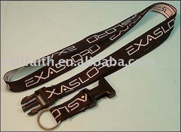 Woven Logo Lanyard with Split Ring and Buckle